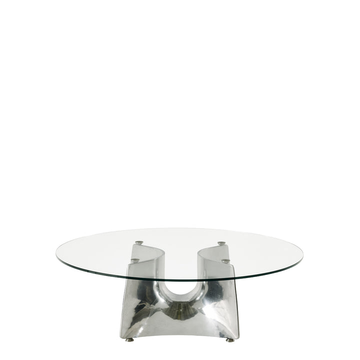 Crystal and Alluminium Coffee Table BENTZ by Jeff Miller for Baleri Italia