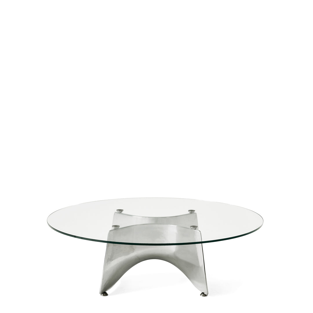 Crystal and Alluminium Coffee Table BENTZ by Jeff Miller for Baleri Italia