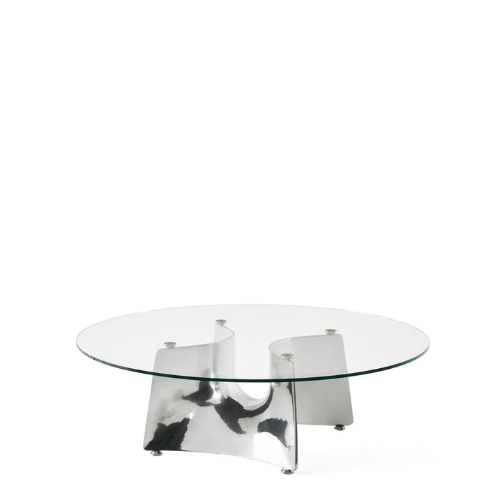 Crystal and Alluminium Coffee Table BENTZ by Jeff Miller for Baleri Italia