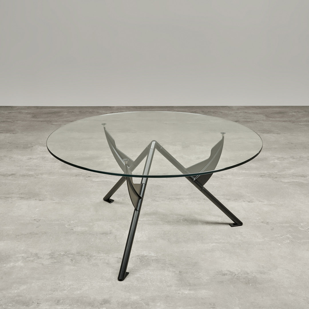 Crystal and Aluminum Table PRESIDENT M by Philippe Starck for Baleri Italia