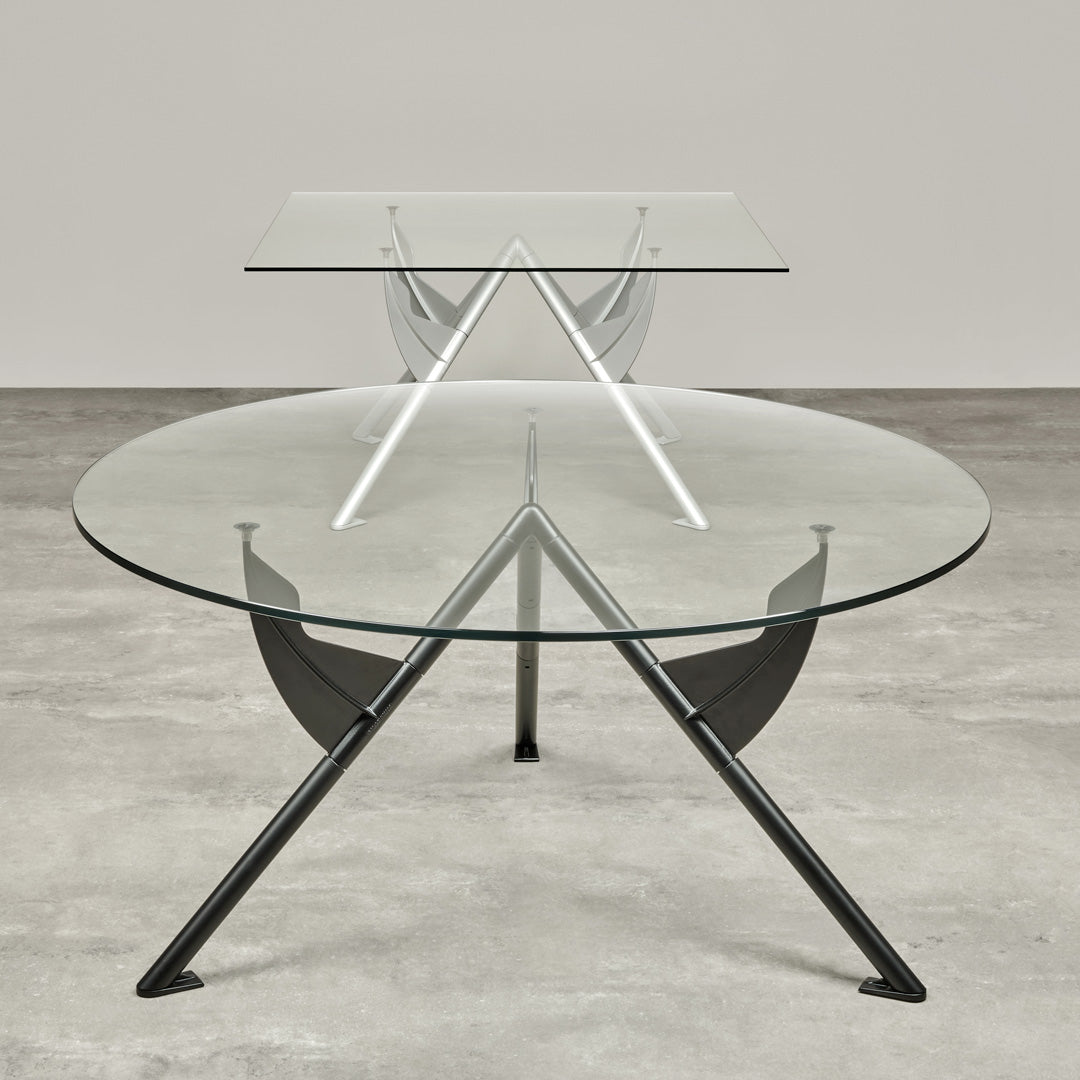 Crystal and Aluminum Table PRESIDENT M by Philippe Starck for Baleri Italia