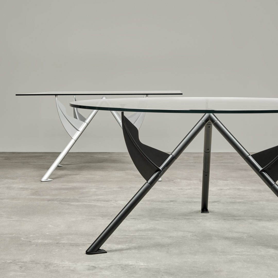 Crystal and Aluminum Table PRESIDENT M by Philippe Starck for Baleri Italia