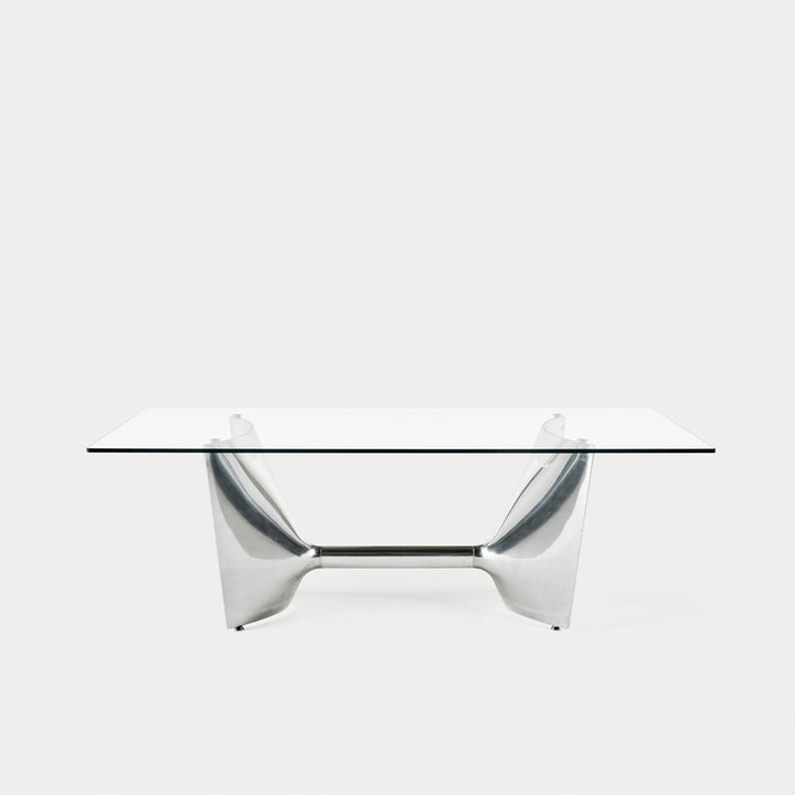 Crystal and Aluminum Table FRATINO by Jeff Miller for Baleri Italia