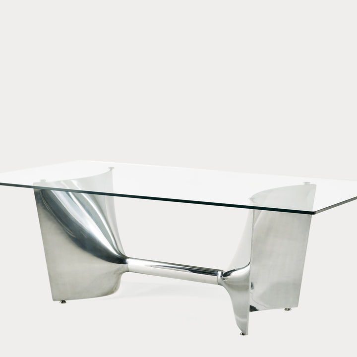 Crystal and Aluminum Table FRATINO by Jeff Miller for Baleri Italia