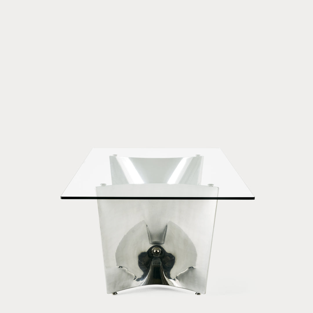 Crystal and Aluminum Table FRATINO by Jeff Miller for Baleri Italia