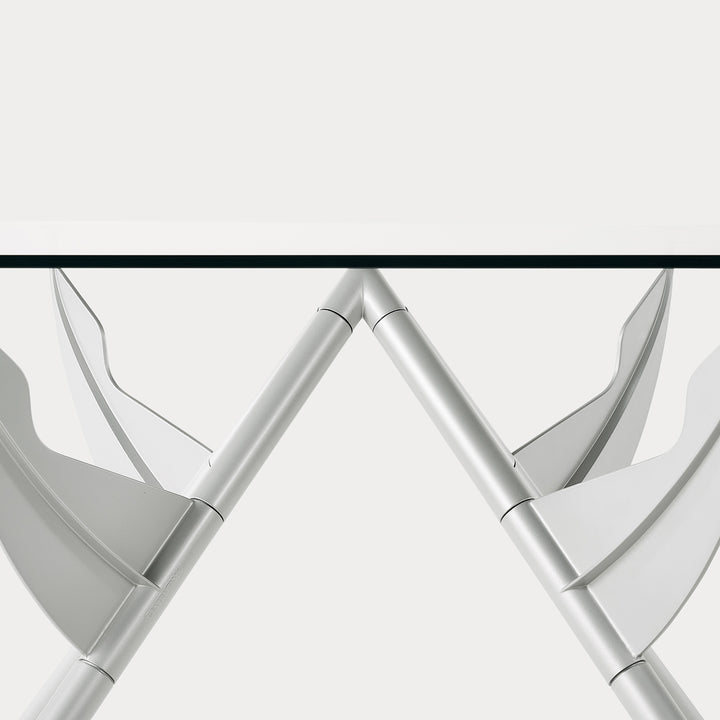 Crystal and Aluminum Table PRESIDENT M by Philippe Starck for Baleri Italia