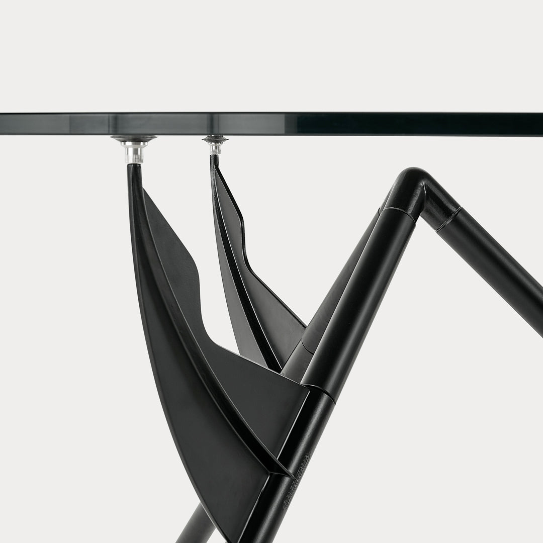 Crystal and Aluminum Table PRESIDENT M by Philippe Starck for Baleri Italia