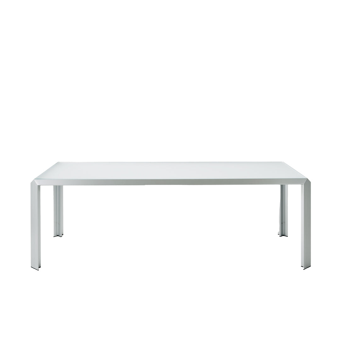 Aluminum and Crystal Dining Table T-TABLE by Angelo Mangiarotti for Baleri Italia