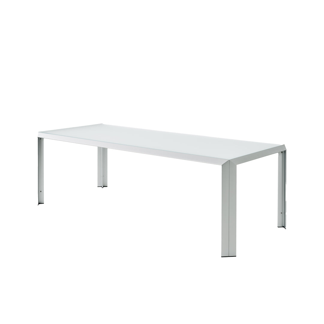 Aluminum and Crystal Dining Table T-TABLE by Angelo Mangiarotti for Baleri Italia