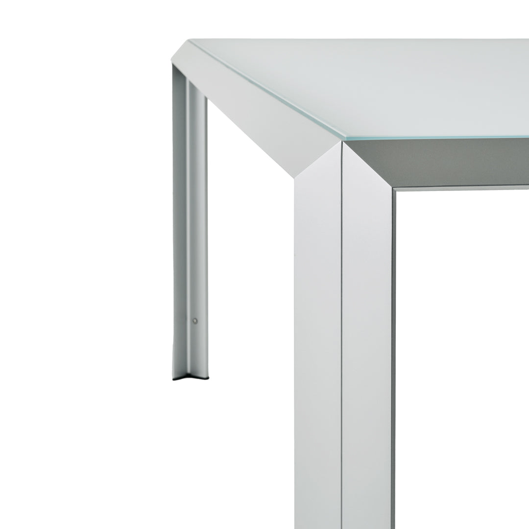 Aluminum and Crystal Dining Table T-TABLE by Angelo Mangiarotti for Baleri Italia