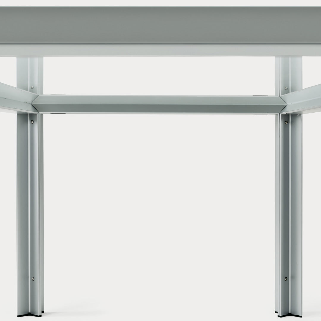 Aluminum and Crystal Dining Table T-TABLE by Angelo Mangiarotti for Baleri Italia