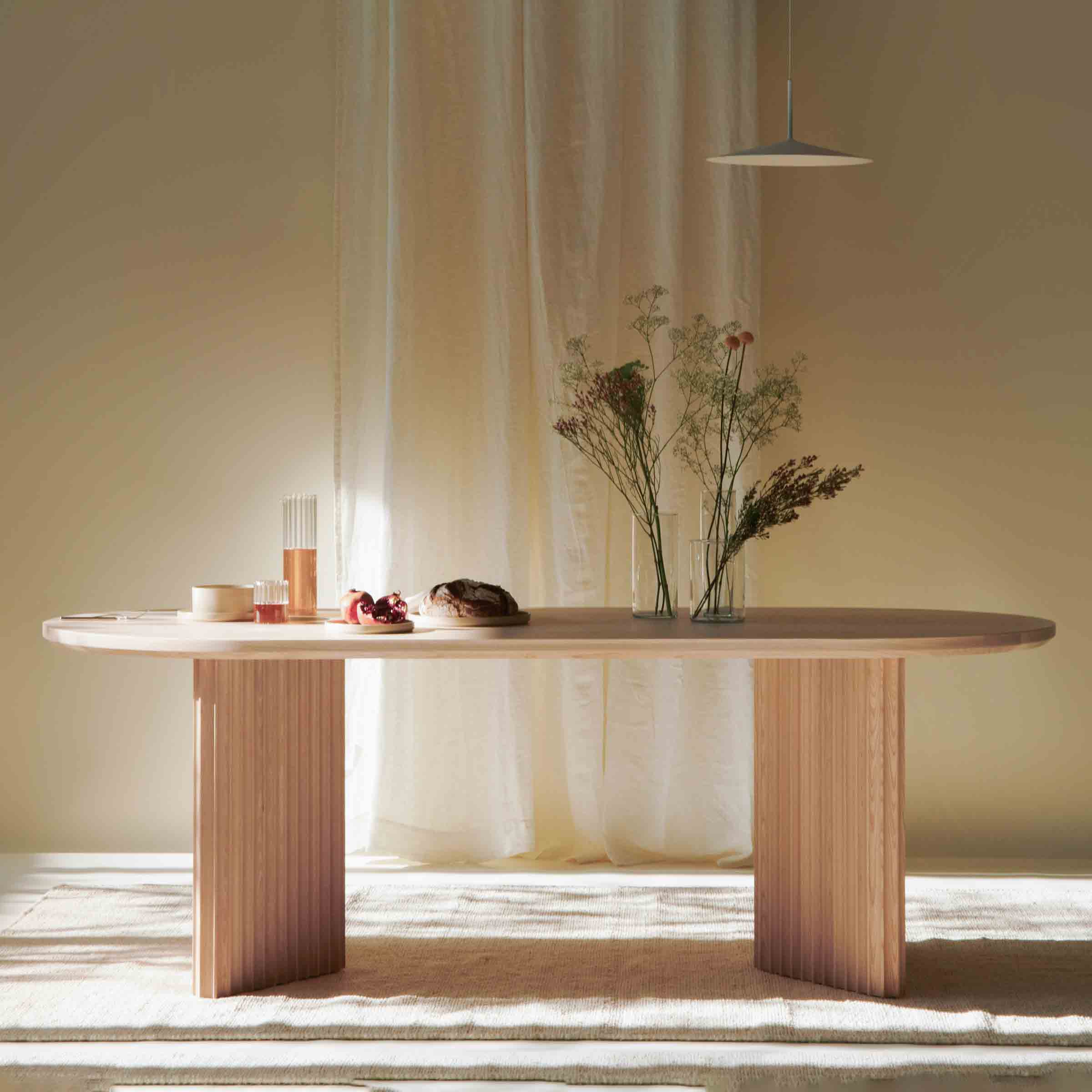 Ash Wood Oval Dining Table BASALTO by Cono Studio for Dale Italia