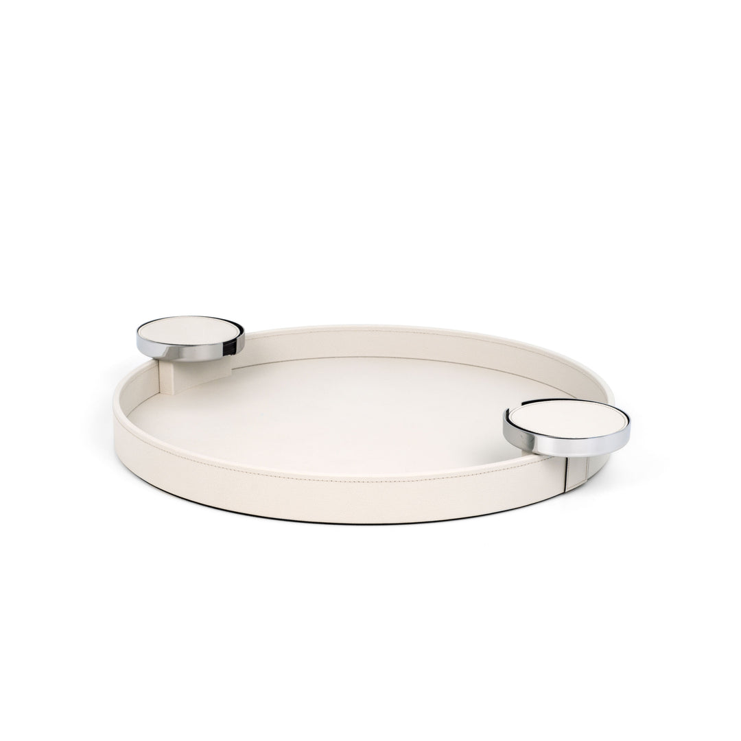 Round Leather Tray DIONISO by Pinetti 01