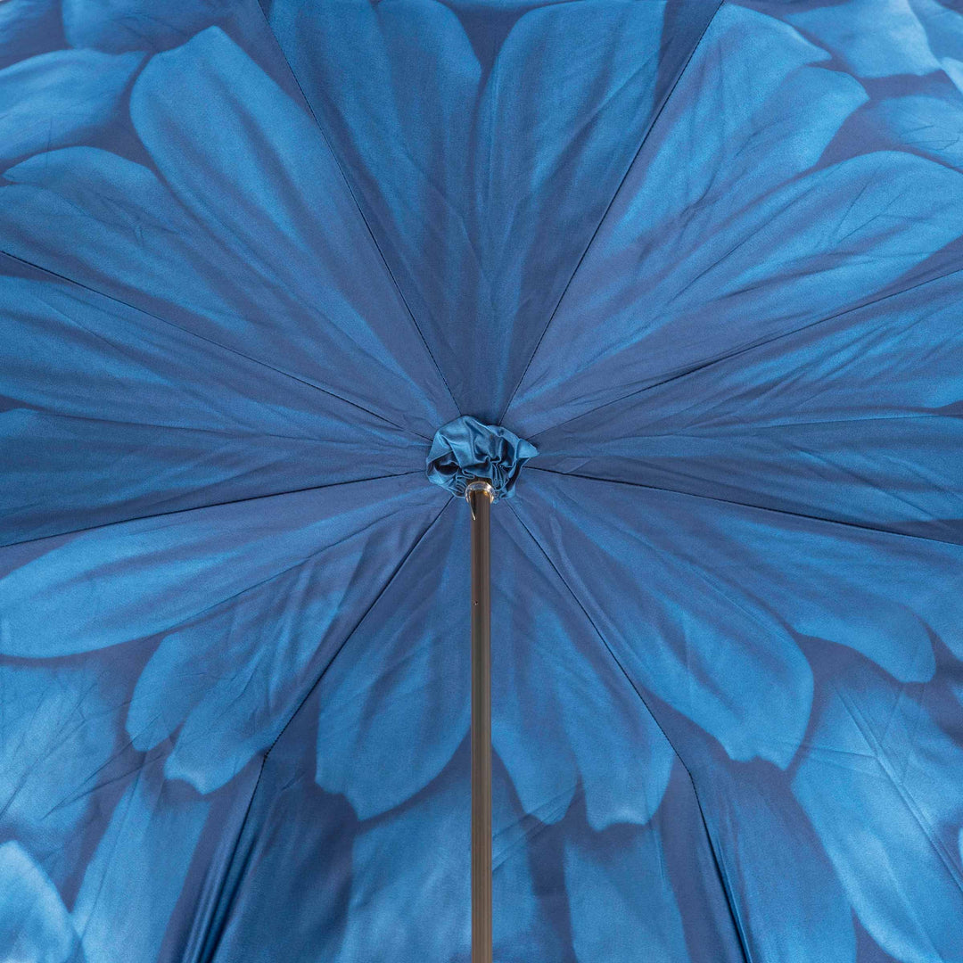 Umbrella DAHLIA Blue with Jewelled Brass Handle 04