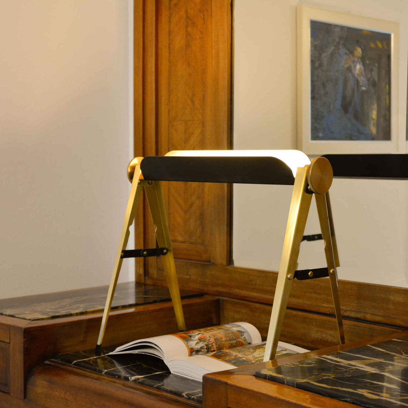 Brass Table Lamp CAVALLETTO by Hi.Project for Brillamenti 09