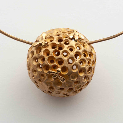 Bronze Necklace BEEHIVE by Jessica Carroll for BABS Art Gallery - Limited Edition 04
