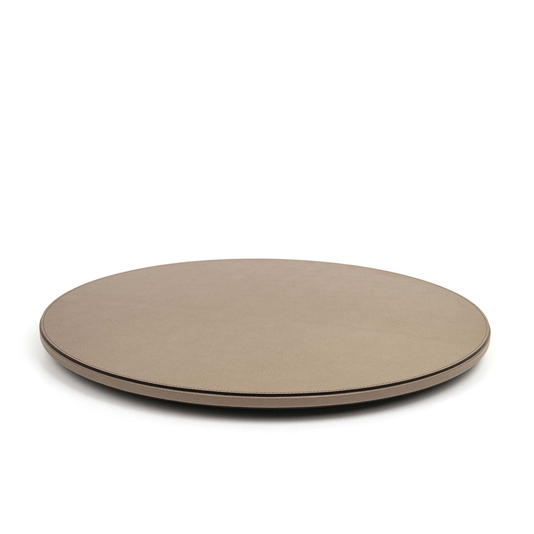 Round Leather Tray LAZY SUSAN by Pinetti