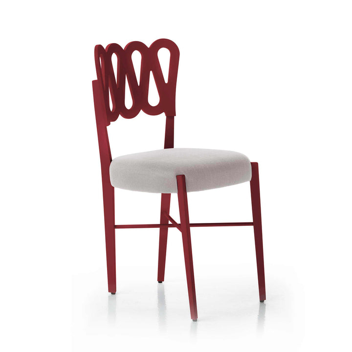 Burgundy Stained Beech Wood Chair PONTI 969 Set of Four by Gio Ponti for BBB Italia