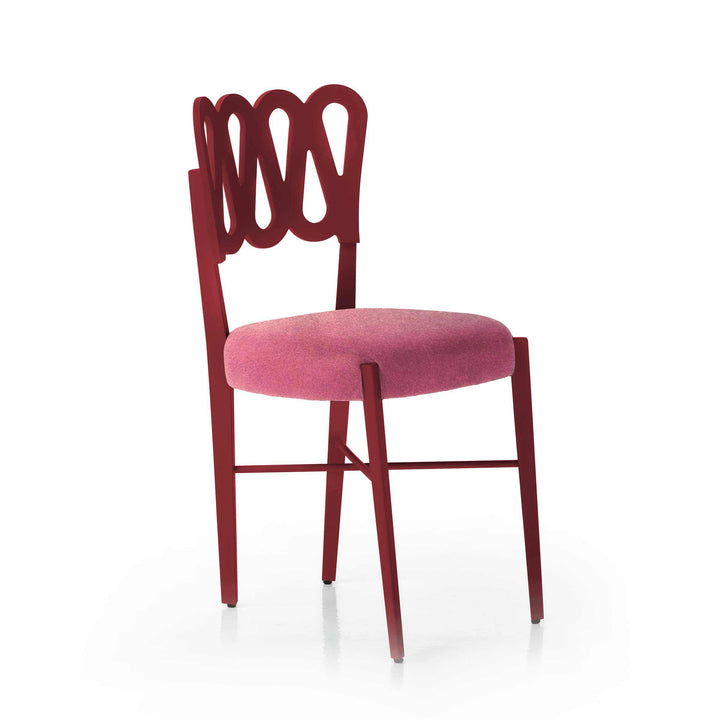 Burgundy Stained Beech Wood Chair PONTI 969 Set of Four by Gio Ponti for BBB Italia