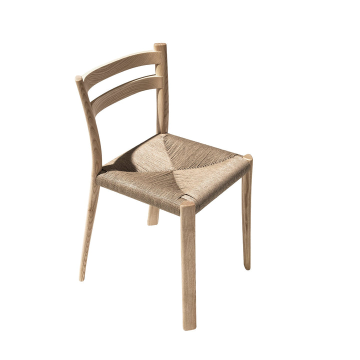 BURI chair by Mario Scairato for InternoItaliano, natural ash frame and natural paper cord seat