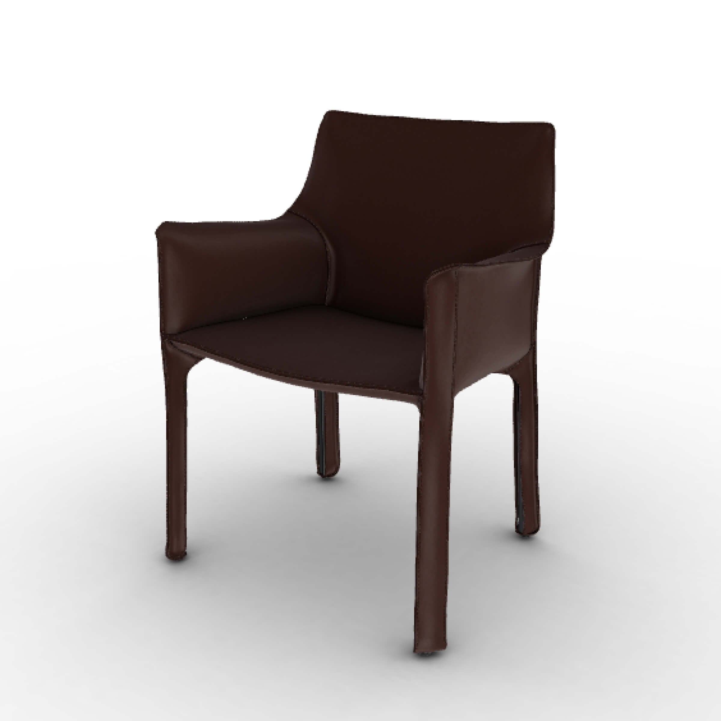 マリオ・ベリーニによるカッシーナの革製肘掛椅子 CAB 413。Design