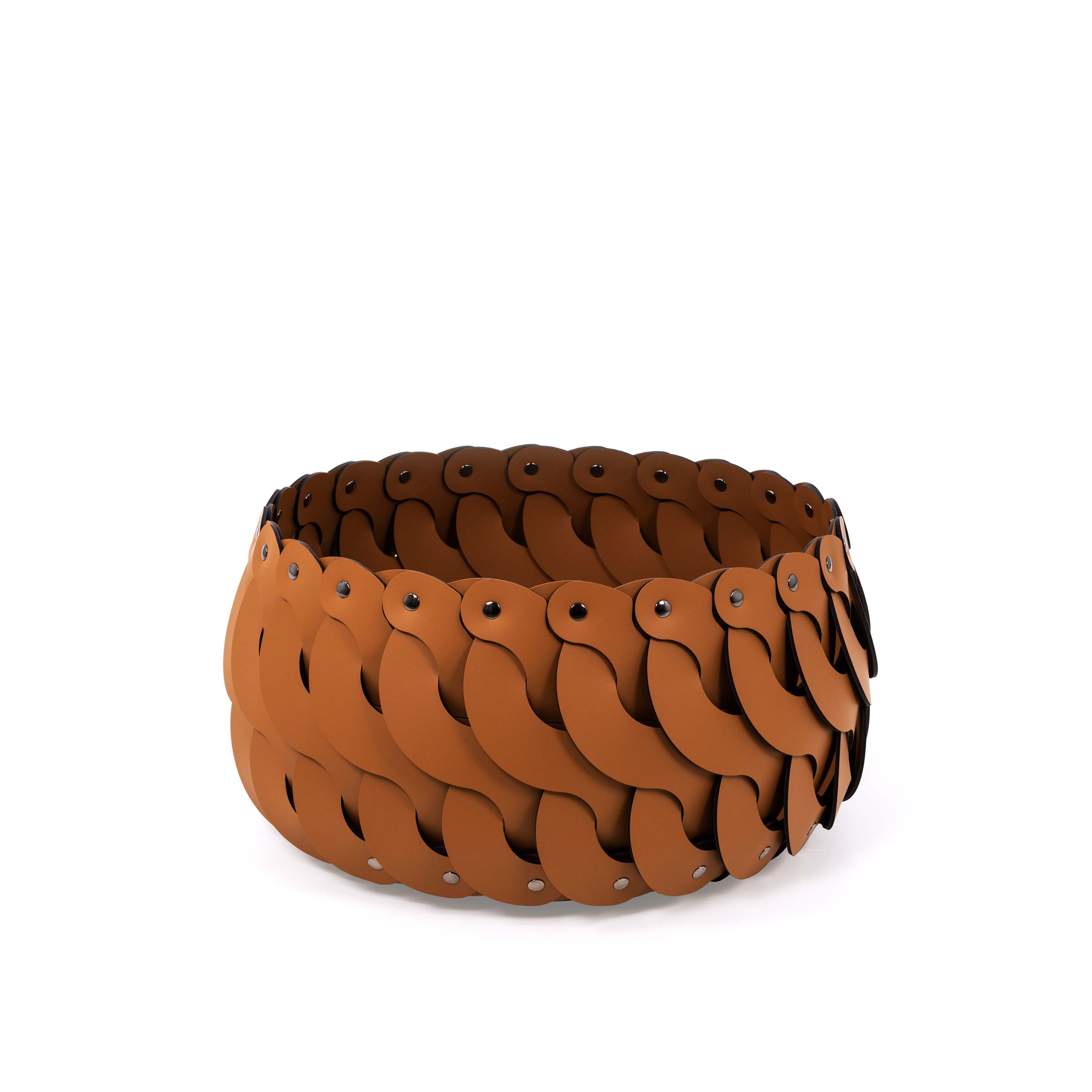 Leather Basket ALICANTE by Pinetti. Shop on Design Italy