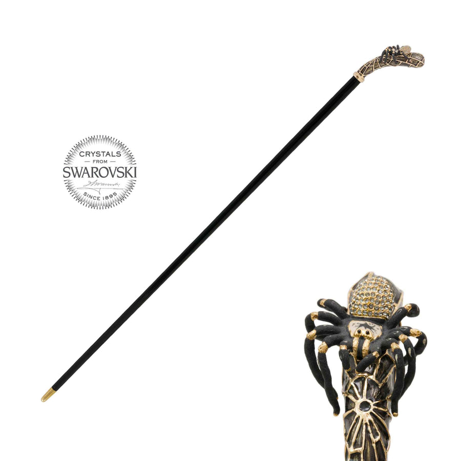 Cane TARANTULA with Enameled Brass and Swarovski® Crystal Handle by Pasotti 01