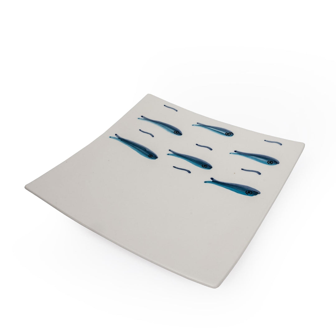 Ceramic Square Plate SARDINE by Improntabarre 02