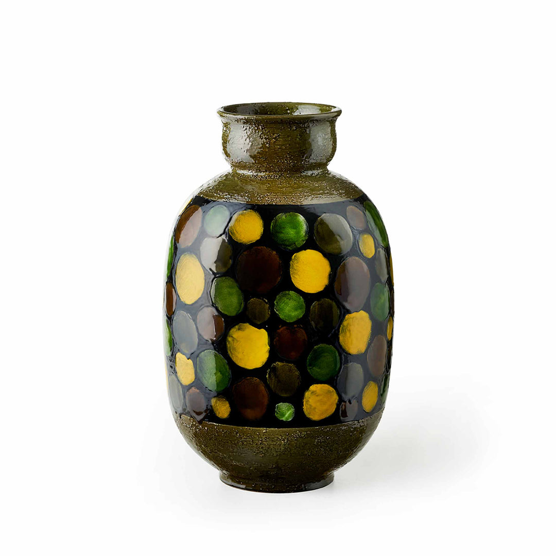 Ceramic Vase VASO VERDE CON CERCHI by Aldo Londi for Bitossi Ceramiche - Limited Edition 01