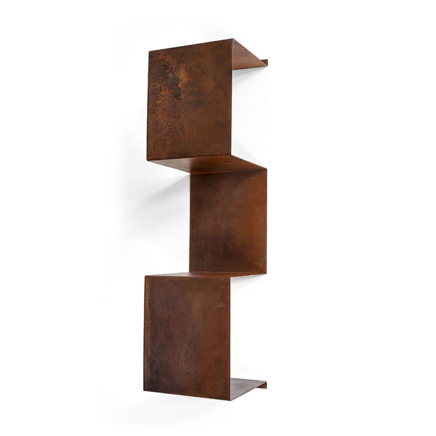 Corten Steel Bookcase SEGMENTO CORTEN MINI by C. Cangia and G. Mazzardi 01