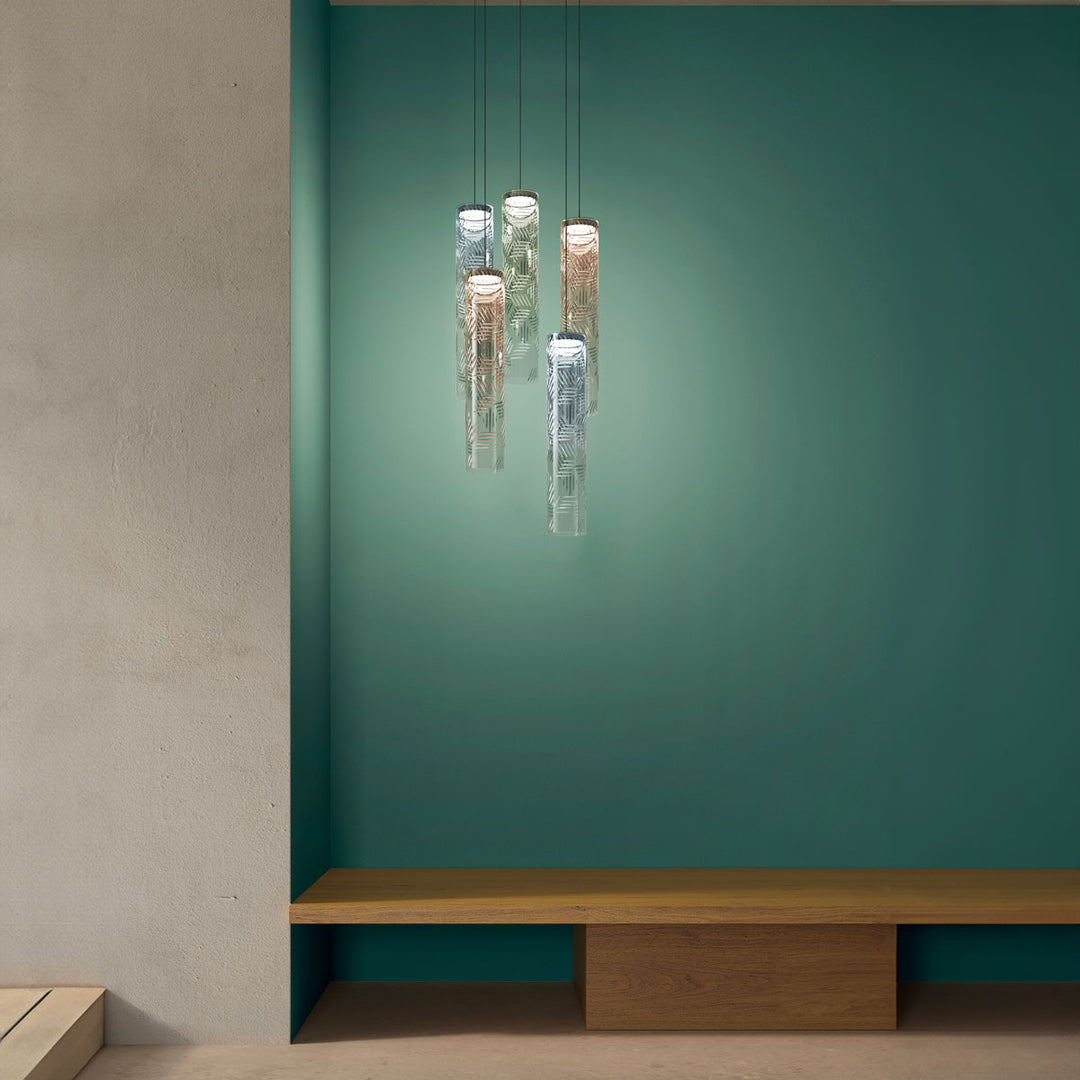 Glass Suspension Lamp JER by Alberto Saggia & Anonima Luci for Kdln