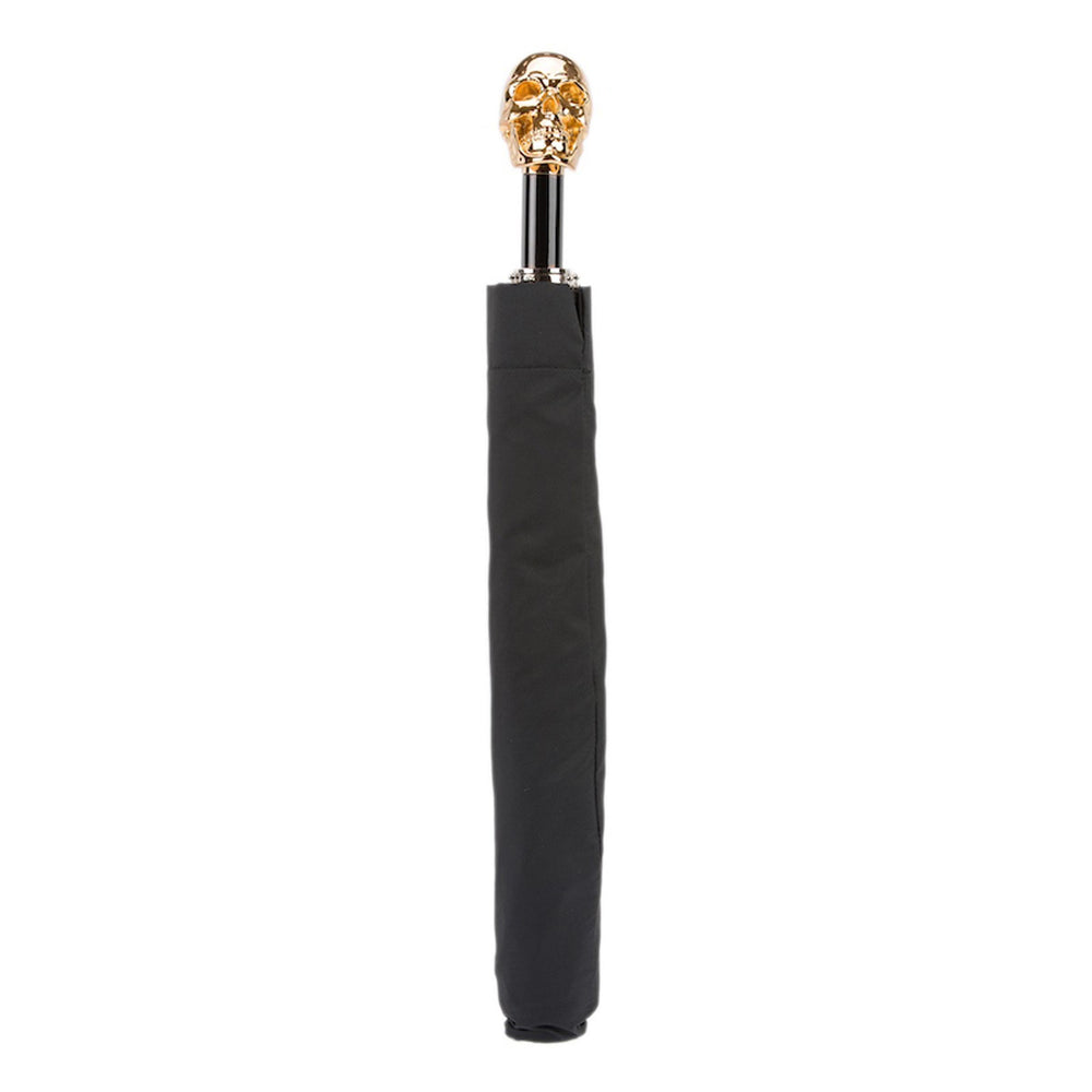 Folding Umbrella GOLD SKULL with Resin Handle by Pasotti 02