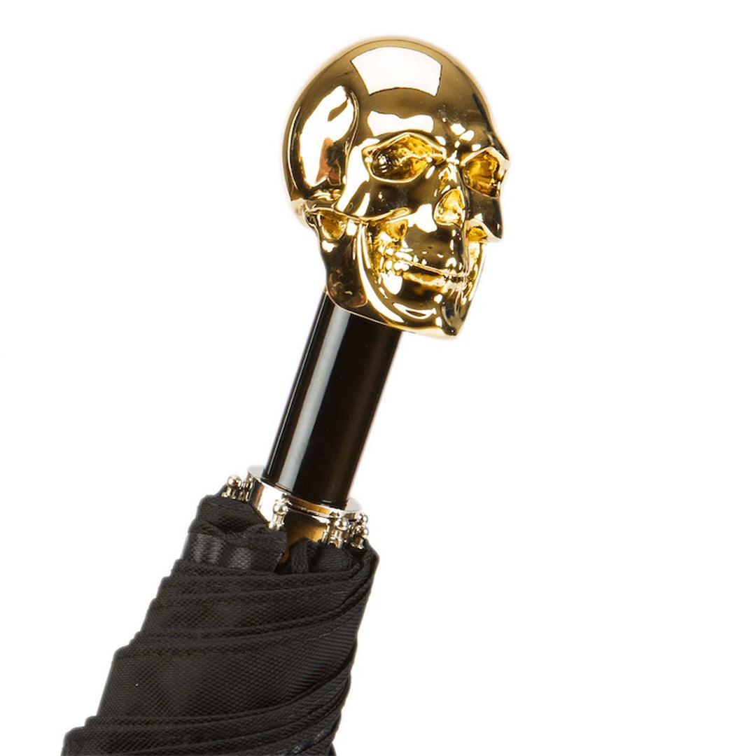 Folding Umbrella GOLD SKULL with Resin Handle by Pasotti 04