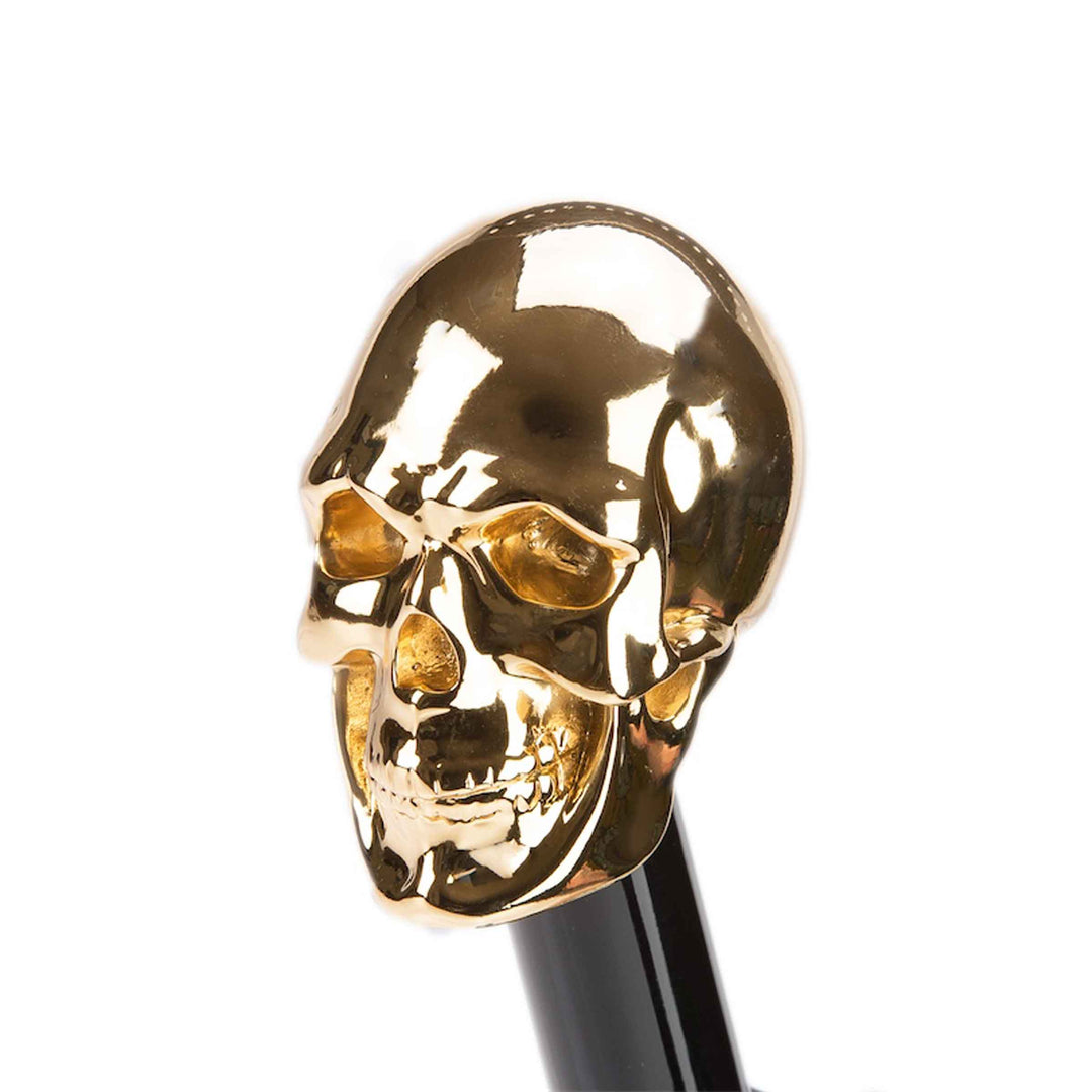 Folding Umbrella GOLD SKULL with Resin Handle by Pasotti 06