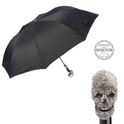 Folding Umbrella SWAROVSKI® SKULL with Swarovski® Crystal Handle by Pasotti 01