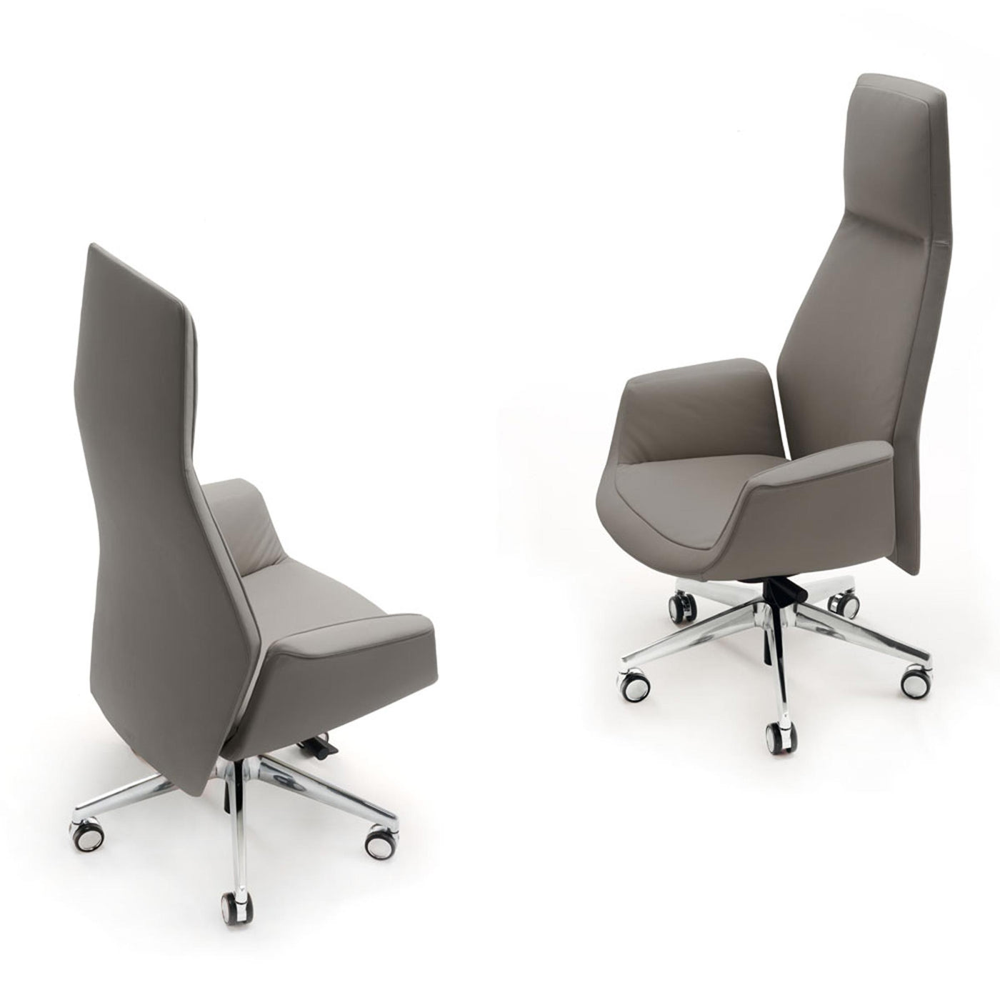 High Back Swivel Chair with Wheels DOWNTOWN PRESIDENT by Jean-Marie Massaud for Poltrona Frau 08