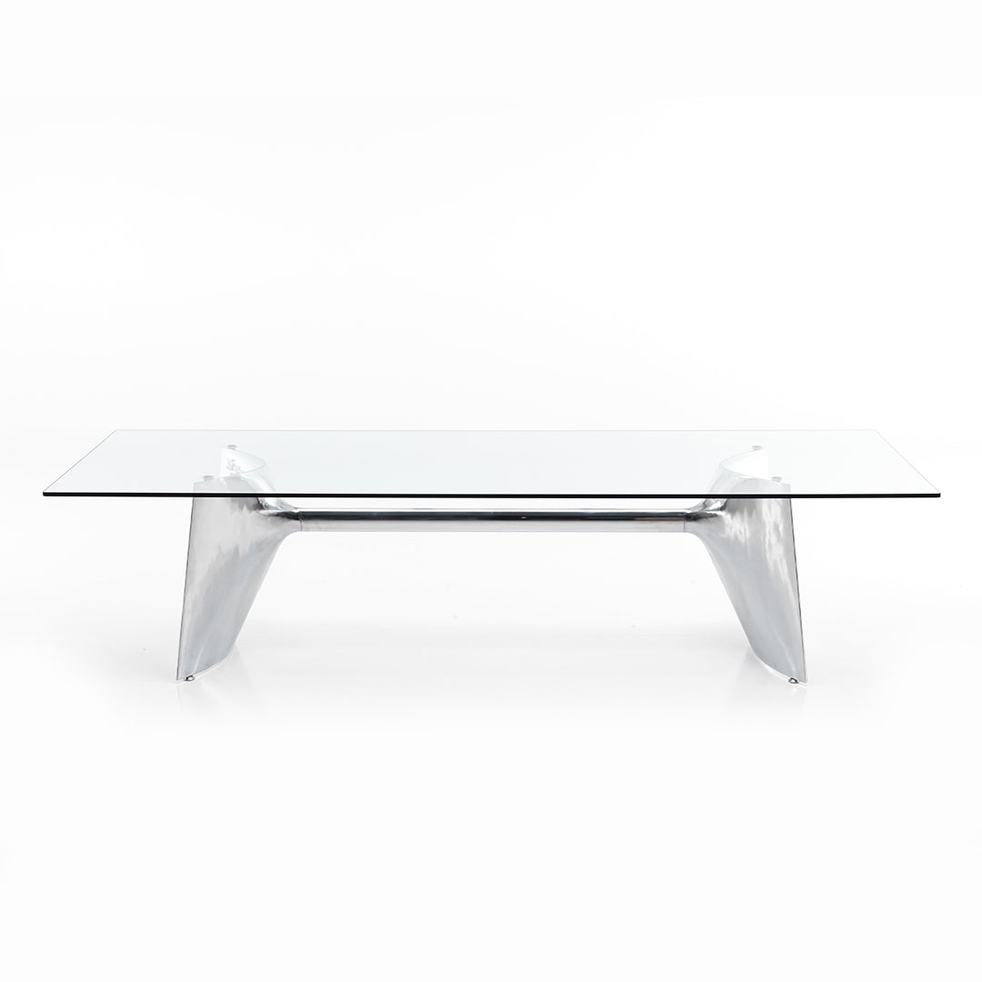 Crystal and Aluminum Table FRATINO by Jeff Miller for Baleri Italia