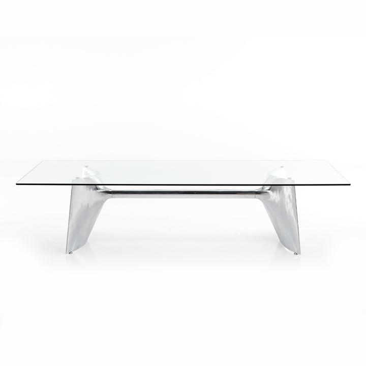 Crystal and Aluminum Table FRATINO by Jeff Miller for Baleri Italia