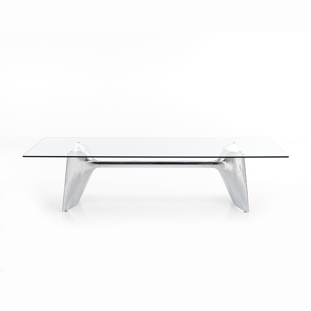 Crystal and Aluminum Table FRATINO by Jeff Miller for Baleri Italia