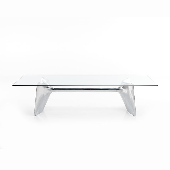 Crystal and Aluminum Table FRATINO by Jeff Miller for Baleri Italia