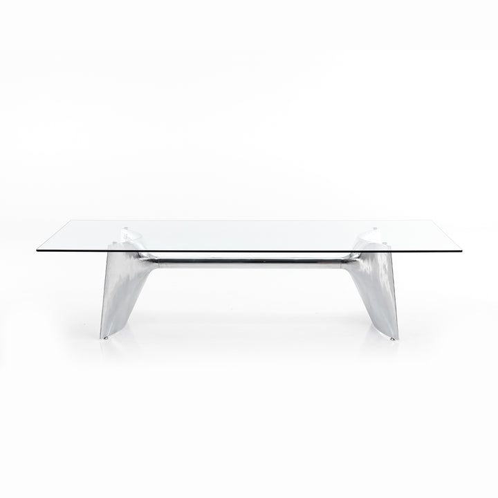 Crystal and Aluminum Table FRATINO by Jeff Miller for Baleri Italia