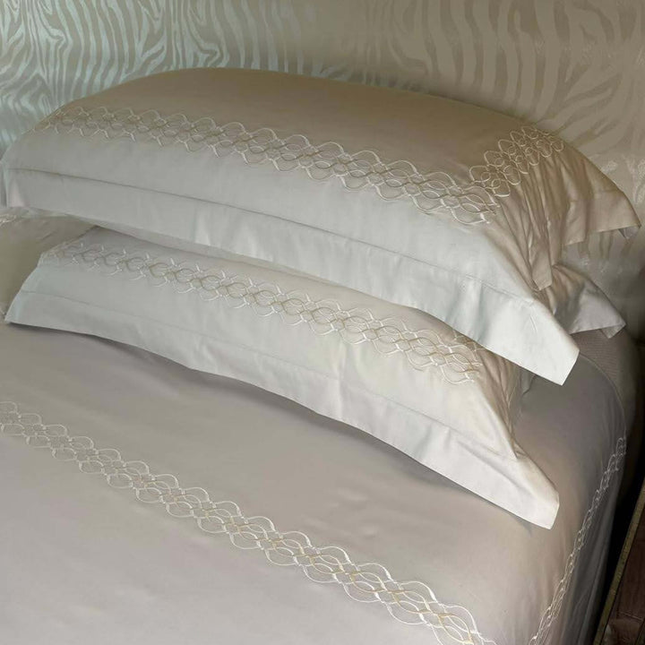 Egyptian Cotton Flat Sheet Set OVAL CHAIN by Cittadini