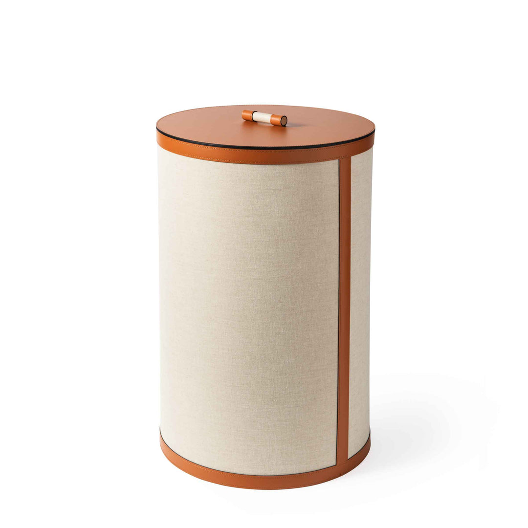 Leather Round Laundry Baskets PENELOPE by Pinetti