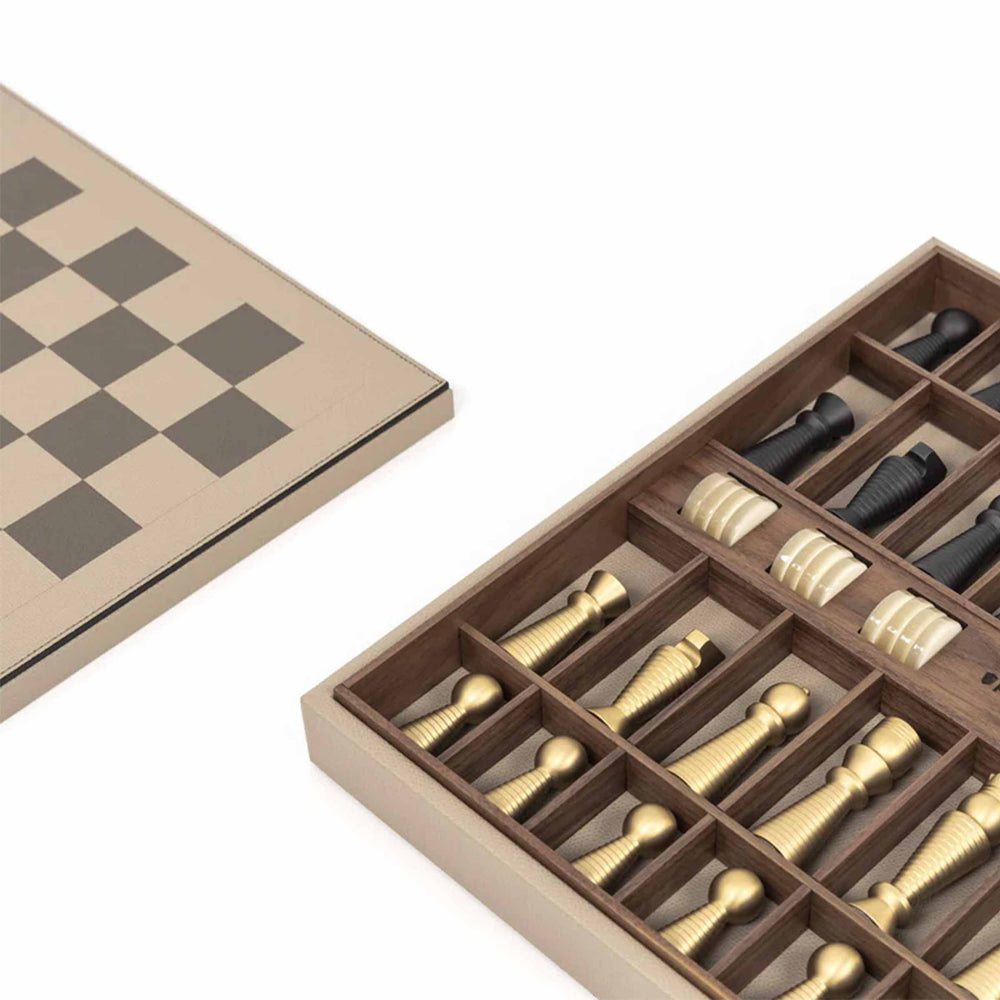 Wood Board Game CHESS & CHECKERS GAME BOARD by Pinetti 02