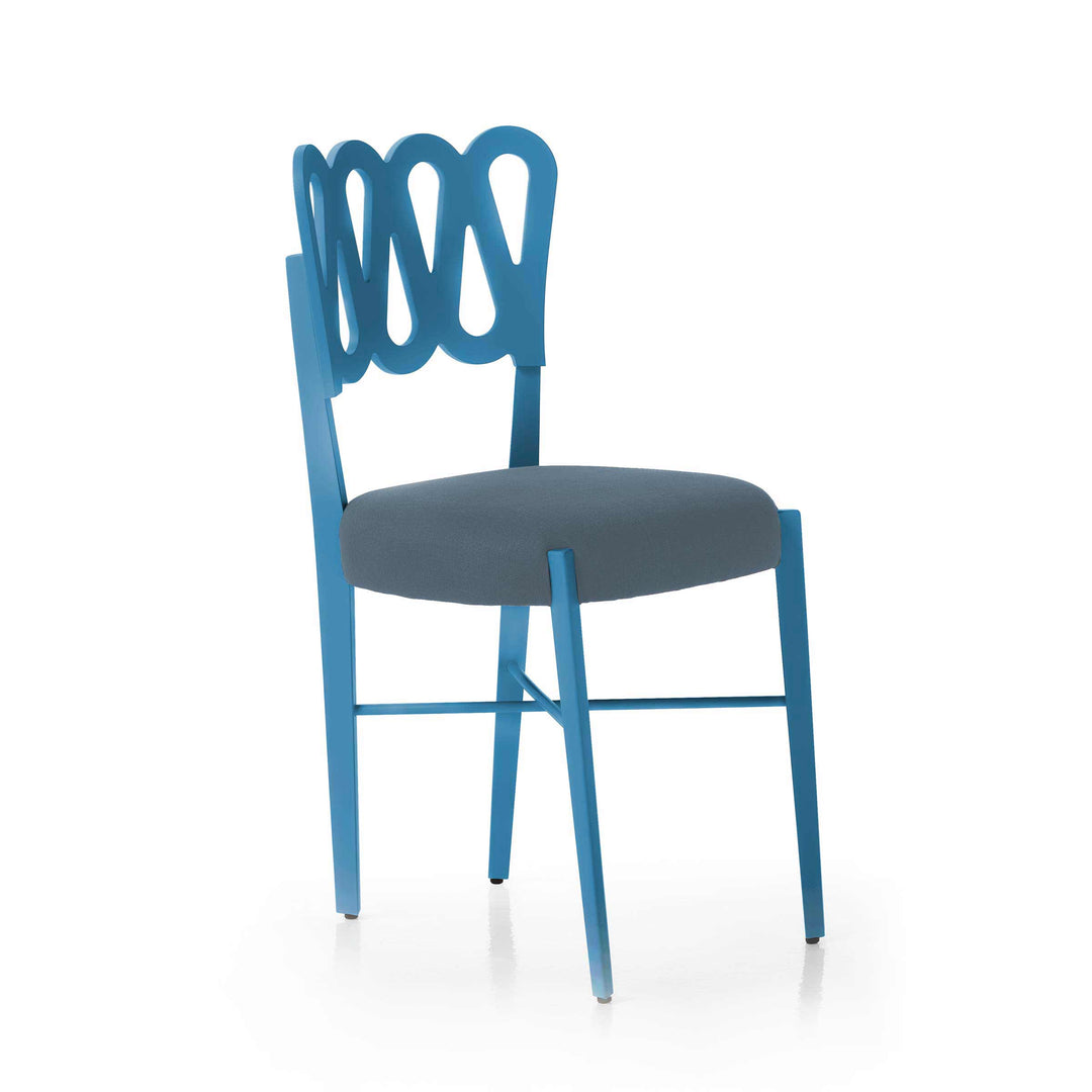 Light Blue Stained Beech Wood Chair PONTI 969 Set of Four by Gio Ponti for BBB Italia