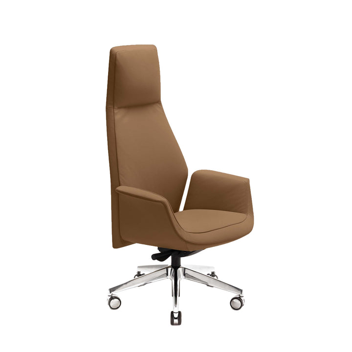 High Back Swivel Chair with Wheels DOWNTOWN PRESIDENT by Jean-Marie Massaud for Poltrona Frau 10