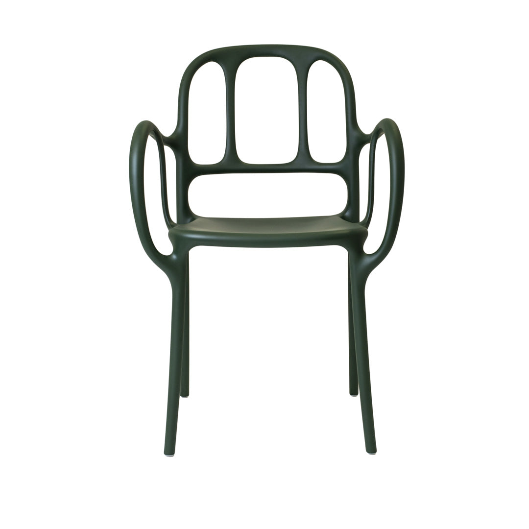 Outdoor Stackable Armrest Chair MILÀ by Jaime Hayón for Magis