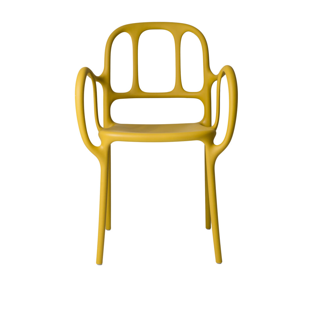 Outdoor Stackable Armrest Chair MILÀ by Jaime Hayón for Magis 01