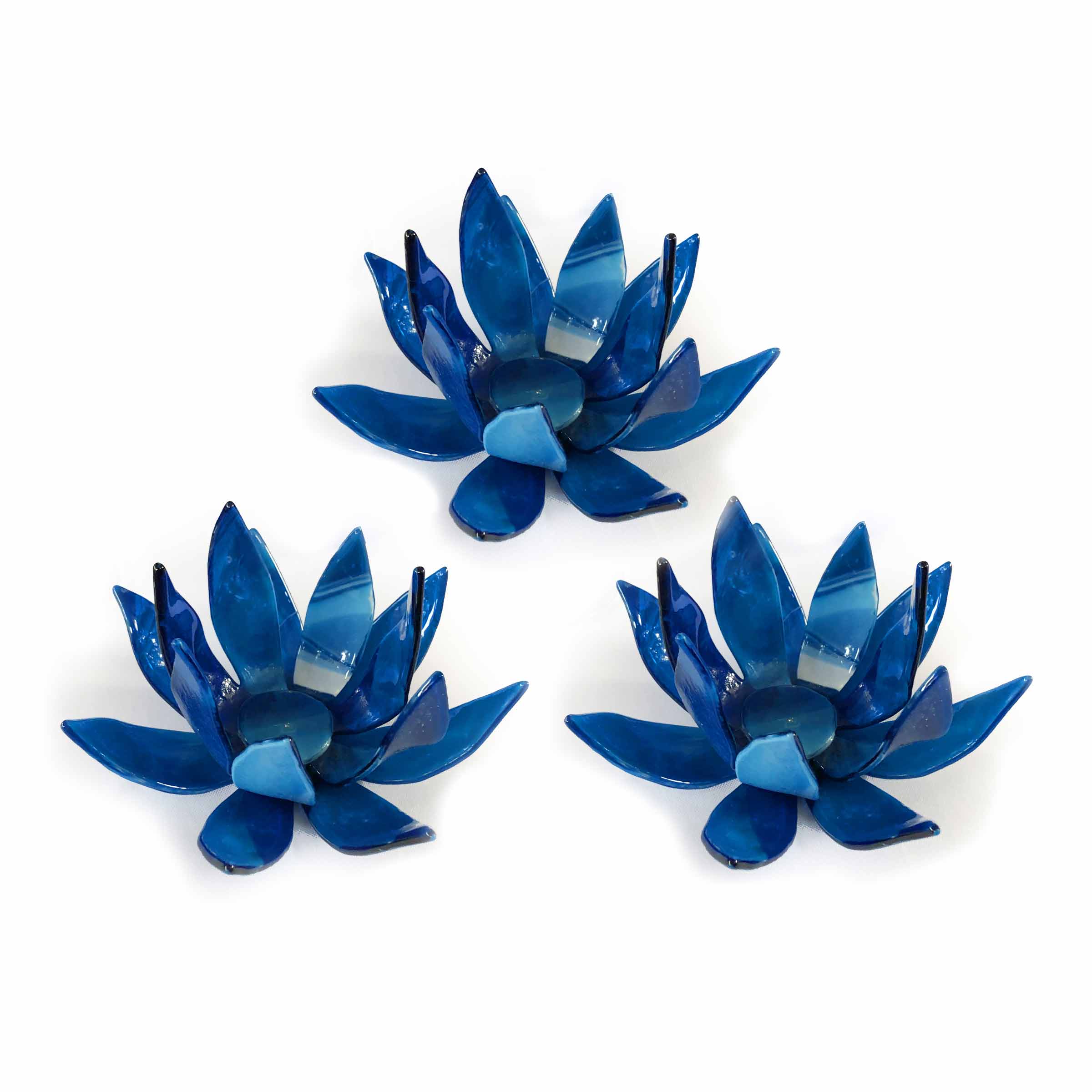 effetre international murano 3点セット Murano Glass Candle Holder Set of Three NINFEA by D.i. Più