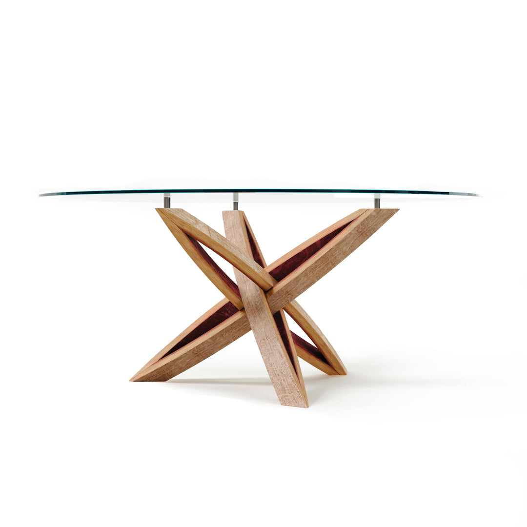 Wood and Glass Coffee Table NARNI by Winetage 01